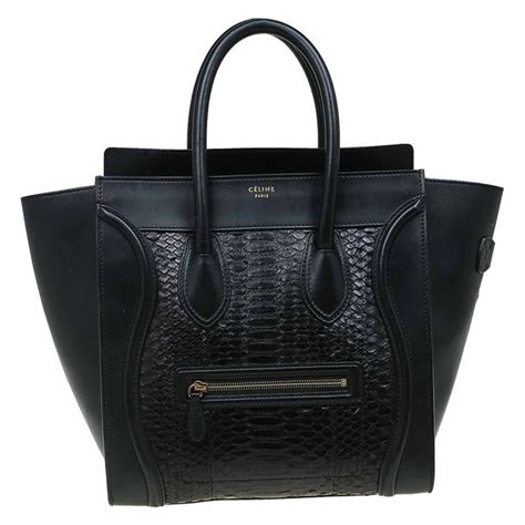 celine phantom black python|Cabas phantom python tote Celine Black in Python .